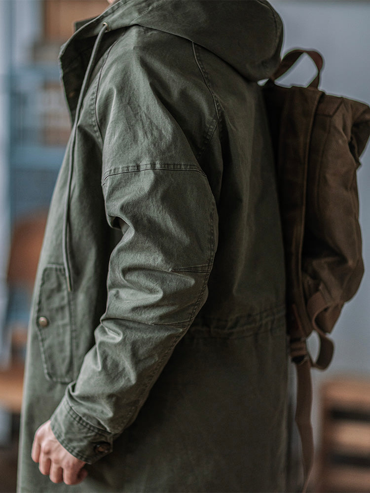 Ragnar - Chaqueta Con Capucha De Estilo Militar Vintage