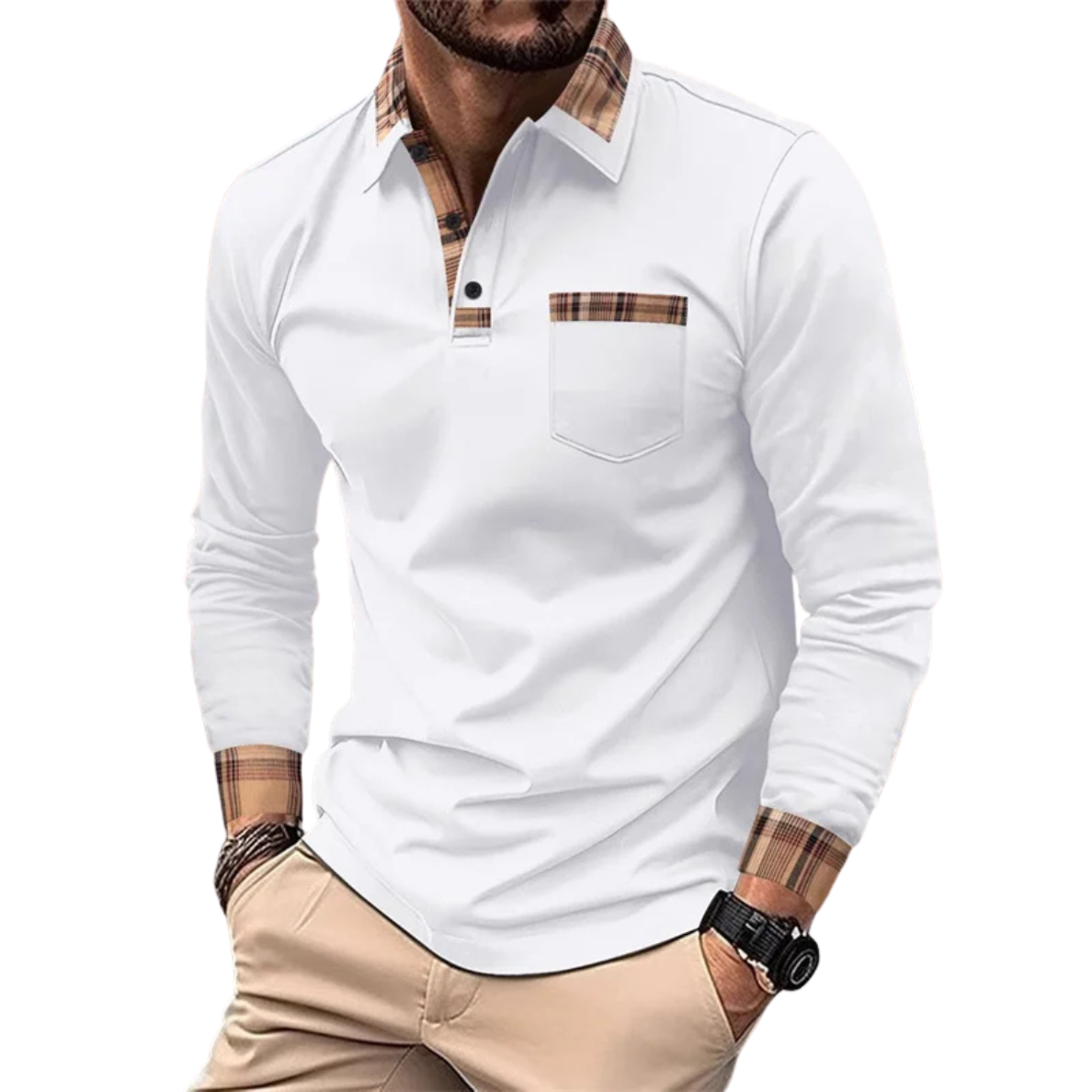 Donald | Polo De Lujo Con Detalles A Cuadros Para Hombre