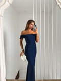 Vestido palabra manguito marino