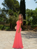 Vestido asim tirante nudo coral