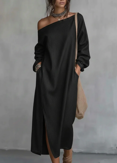 Ángela | Vestido Asimétrico De Lino