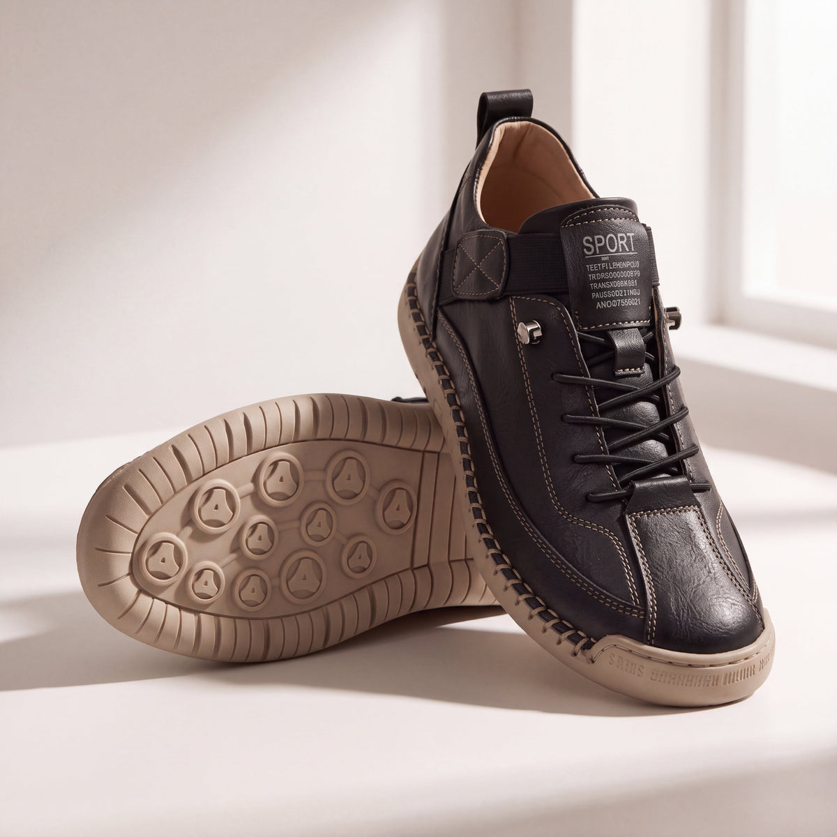 ESPERANZA | Tenis cómodos y ortopédicos Beige Negro