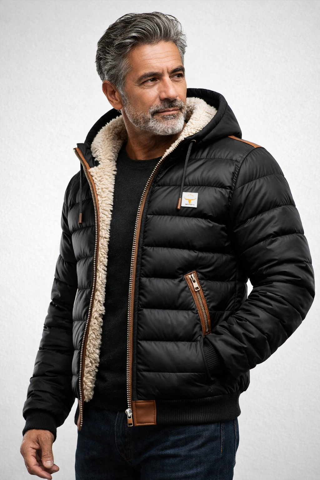 Théo | Abrigo Acolchado Con Capucha Y Forro De Sherpa