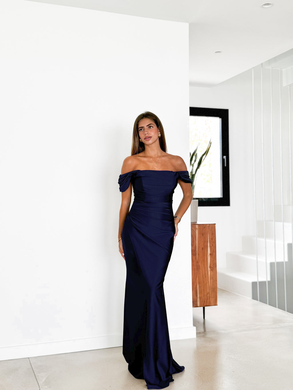 Vestido palabra manguito marino