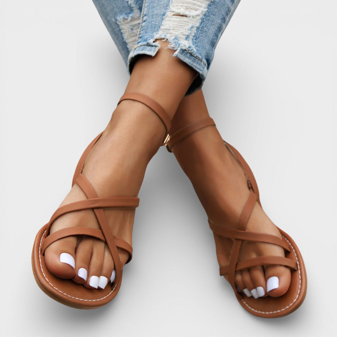 Sandalias Romanas Tiras Cruzadas Mujer