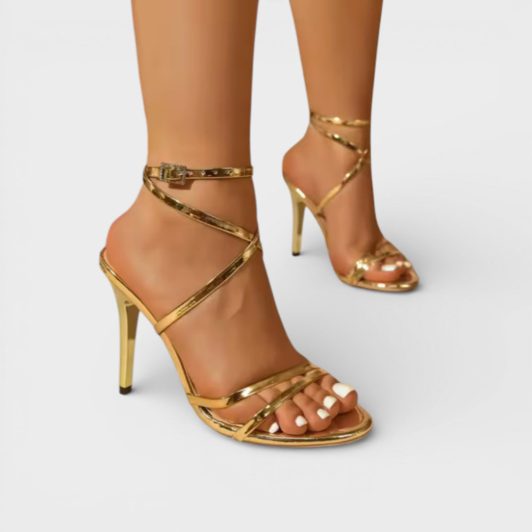 Sandalias Tacón Mujer Tiras Tobillo