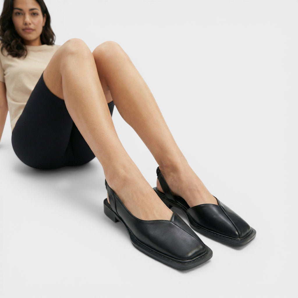 Sandalias Planas Mujer Punta Cuadrada
