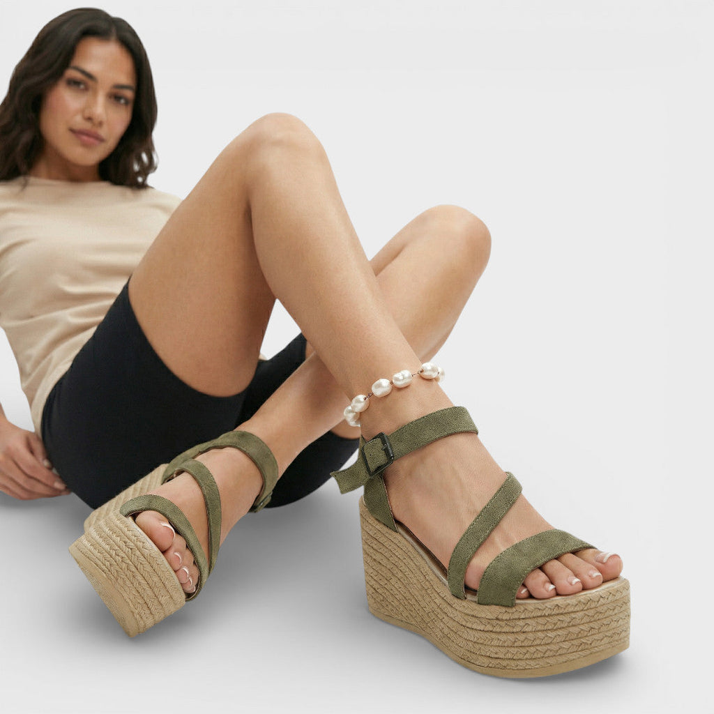 Sandalias Esparto Cuña Mujer