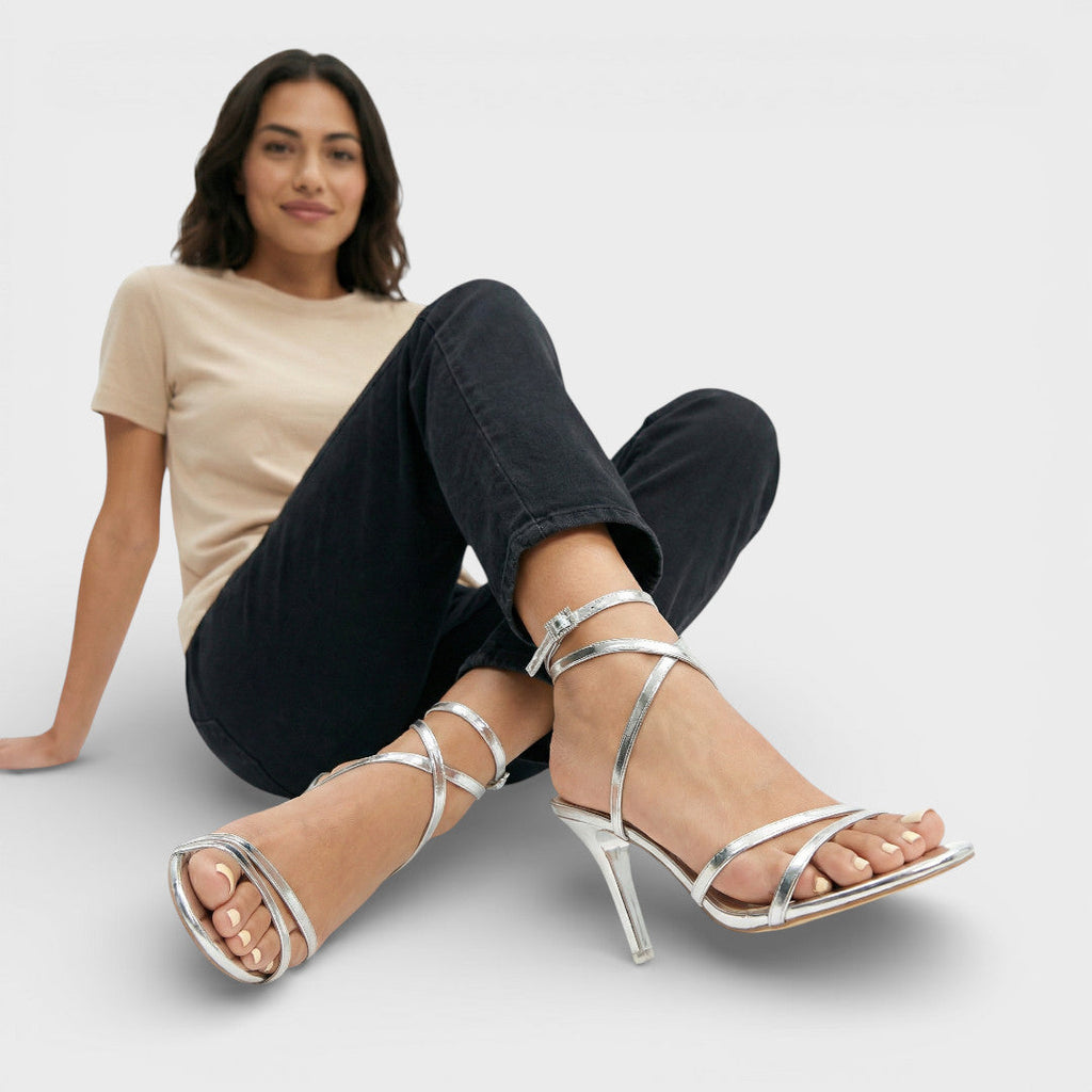 Sandalias Tacón Mujer Tiras Tobillo