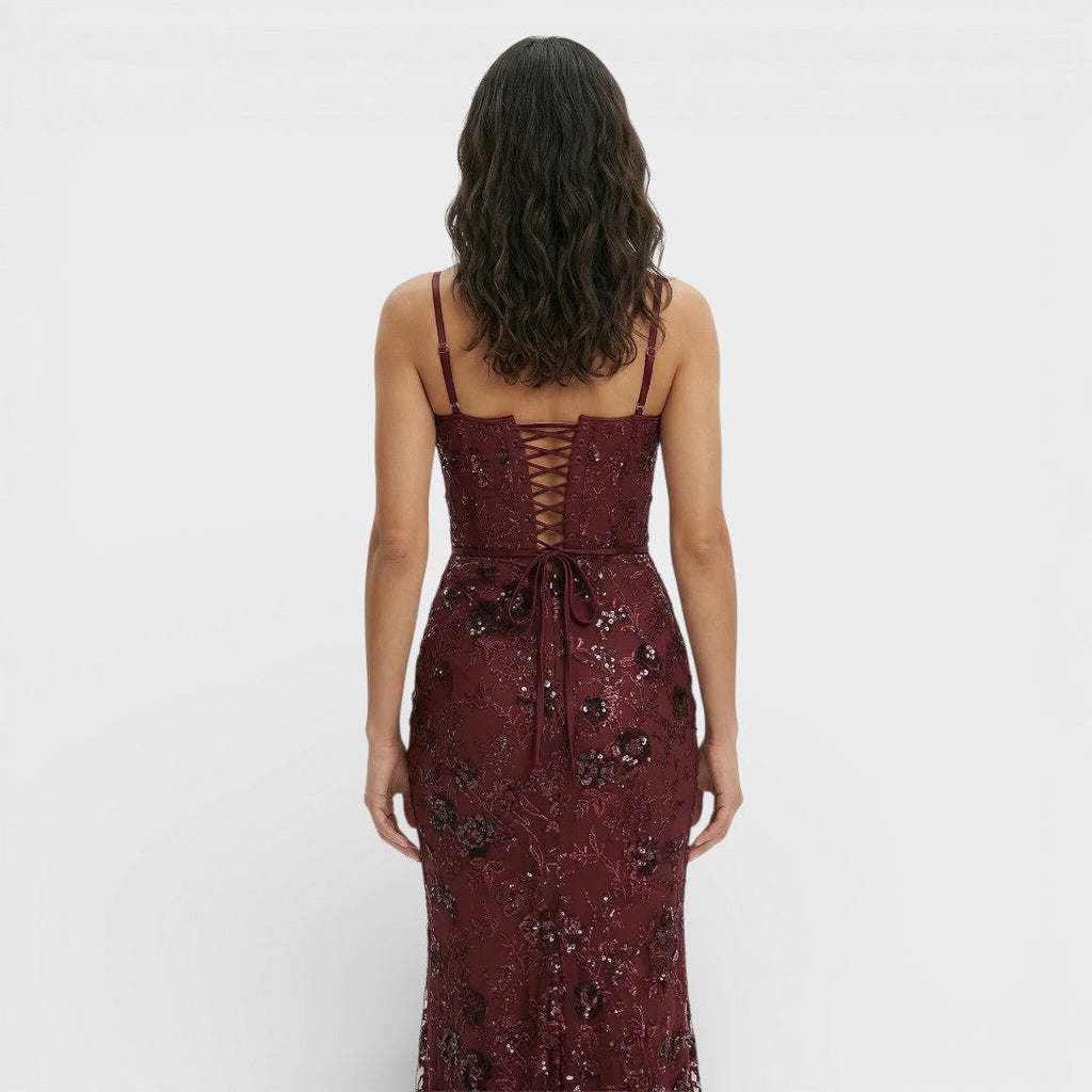 Vestido Largo Fiesta Lentejuelas Mujer