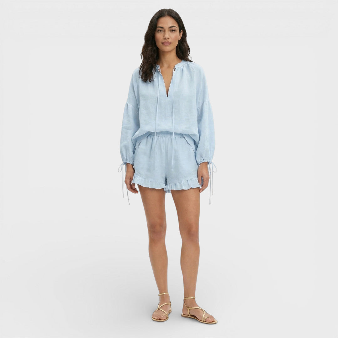 Conjunto Blanco Mujer Blusa Shorts