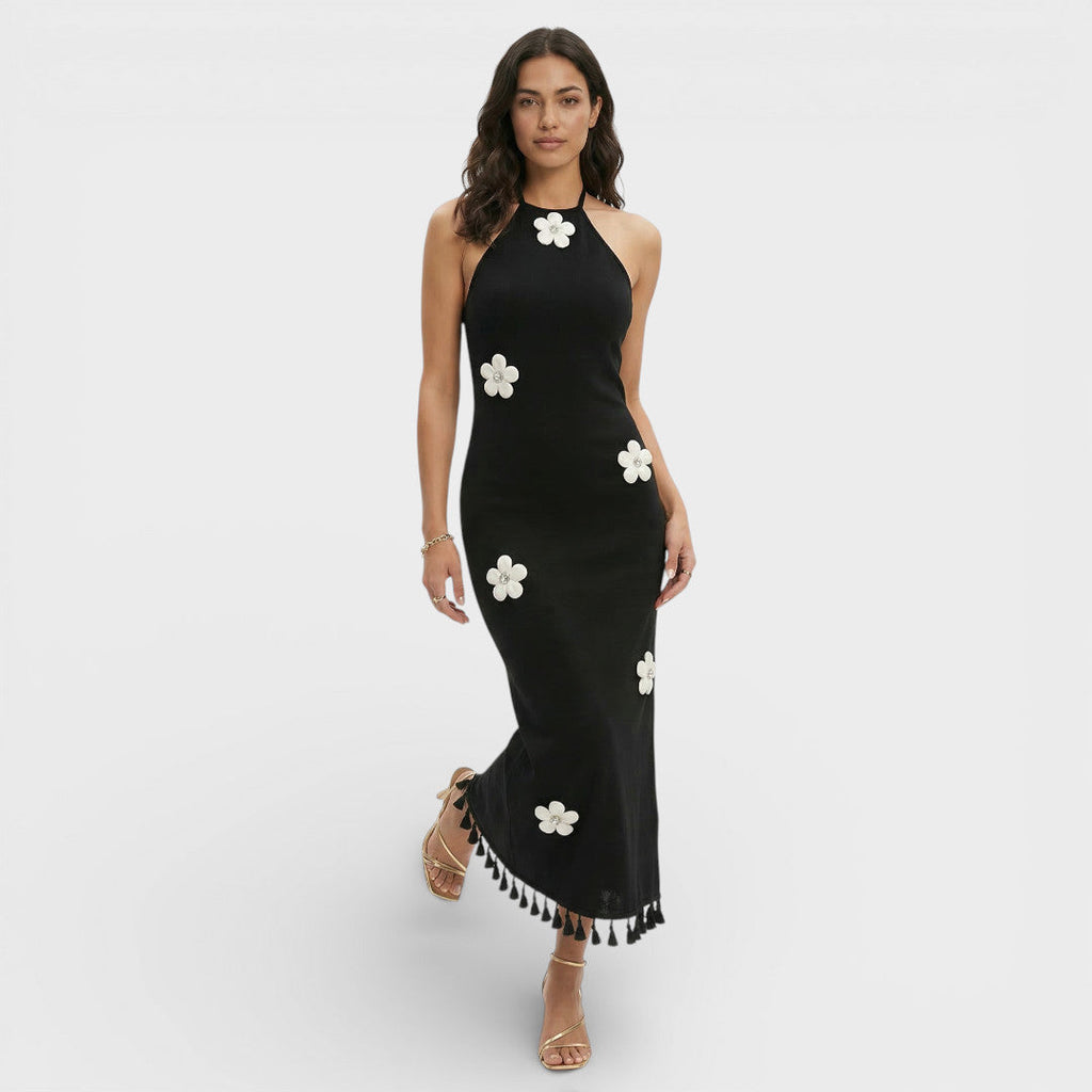 Vestido Mini Floral Cuello Alto