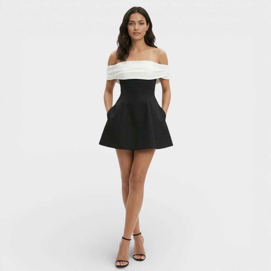 Vestido Mini Bardot Elegante Mujer