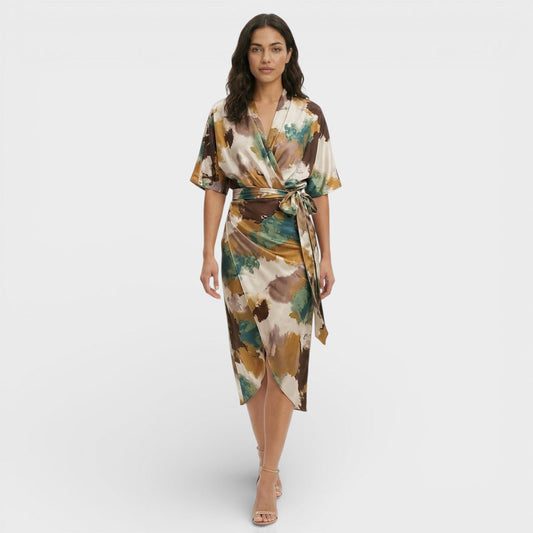 Vestido Largo Escote Pico Mujer