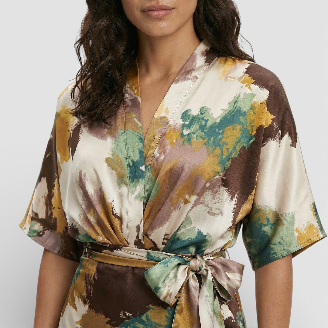 Vestido Largo Escote Pico Mujer
