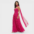 Vestido Largo Fiesta Halter Volantes
