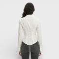 Blusa Ajustada Manga Acampanada Mujer