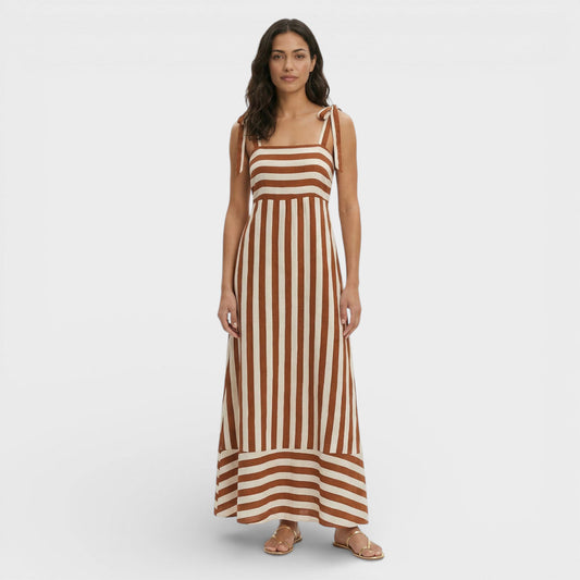 Vestido Largo Estampado Línea A