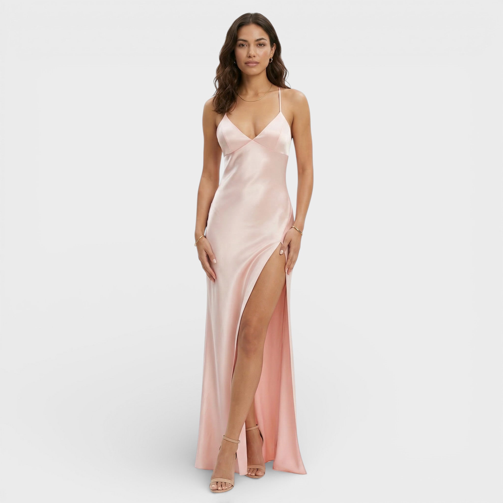 Vestido Maxi Abertura Elegante Mujer