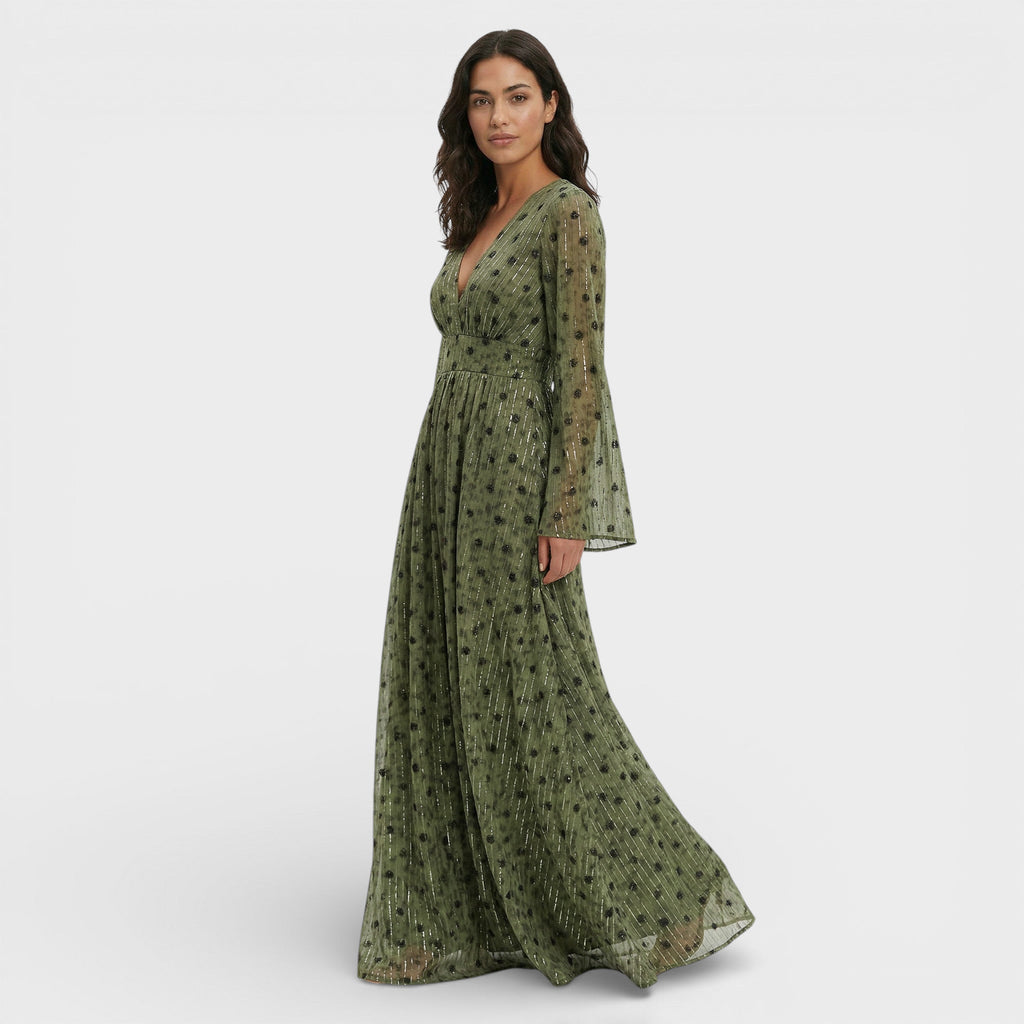 Vestido Maxi Bohemio Escote Pico