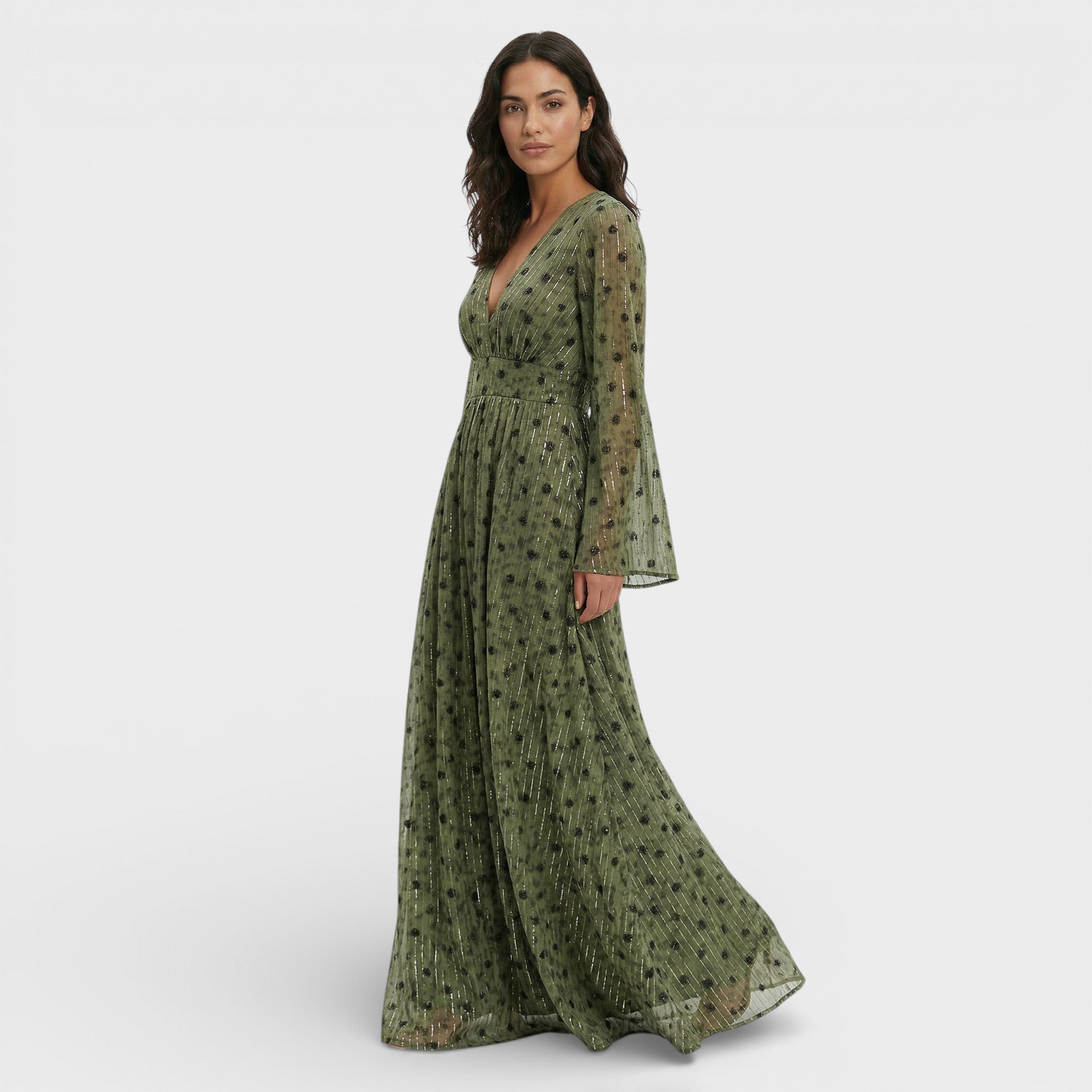 Vestido Maxi Bohemio Escote Pico