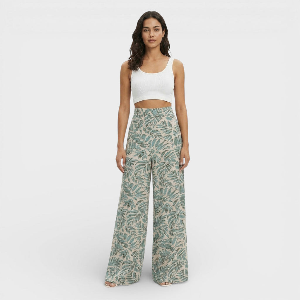 Pantalones Palazzo Estampado Floral Mujer