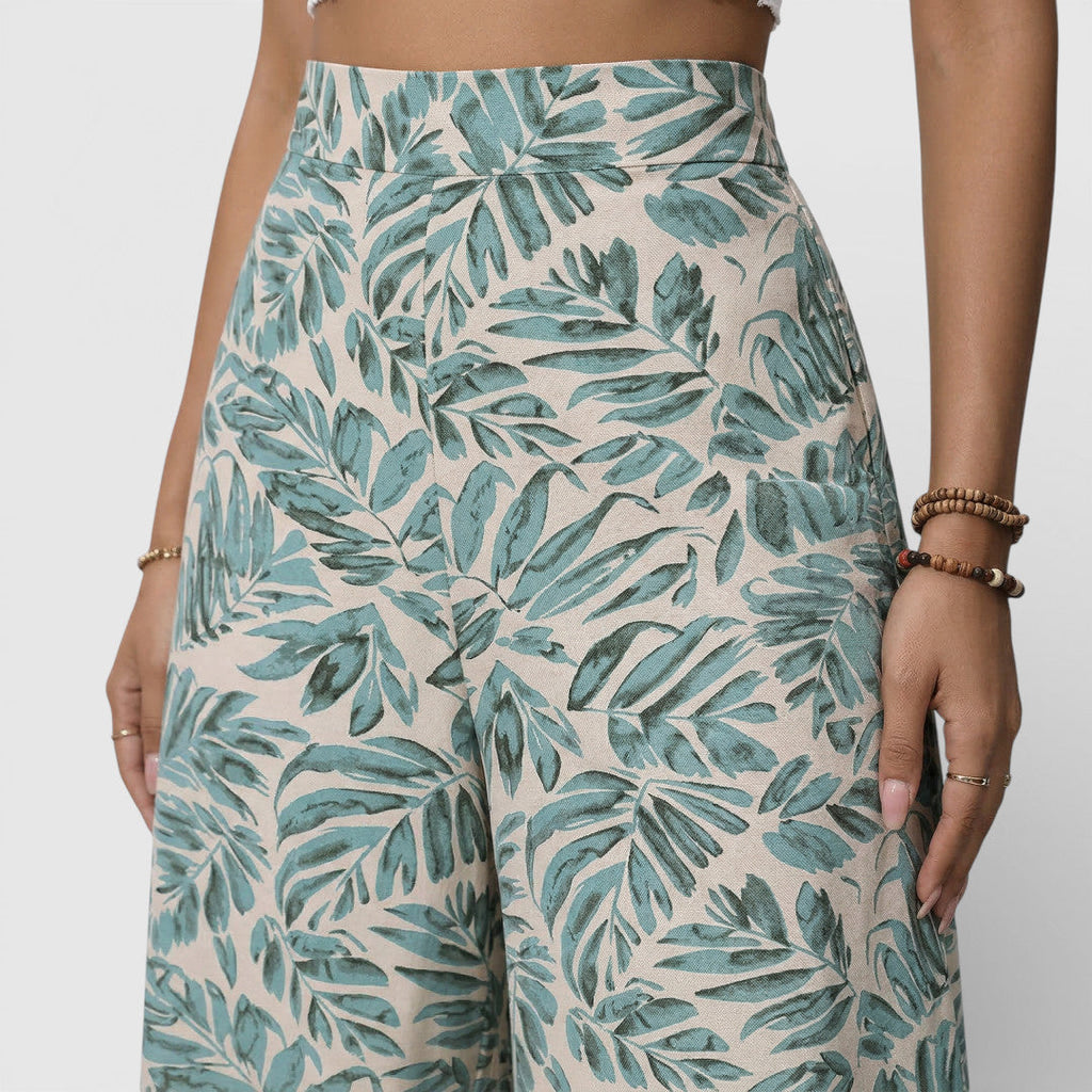 Pantalones Palazzo Estampado Floral Mujer